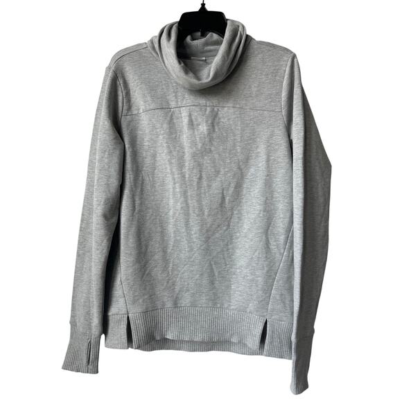 JOCKEY Gray Cowl Neck Sweatshirt Soft Fleece Stretch Hi-Lo Hem Top Womens Small - Picture 2 of 9